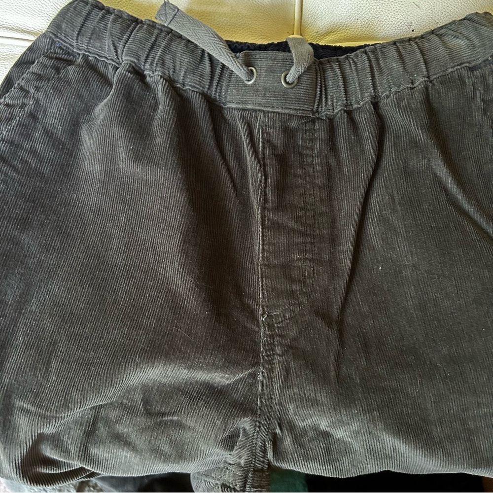 Hanna Andersson kids Dark Gray Corduroy Pants elastic waist sz 16 NEW - Picture 2 of 7